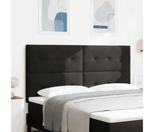 Led Gultas Galva Ar Galvas Klāju Melna 180 Cm Poliesters Vidaxl