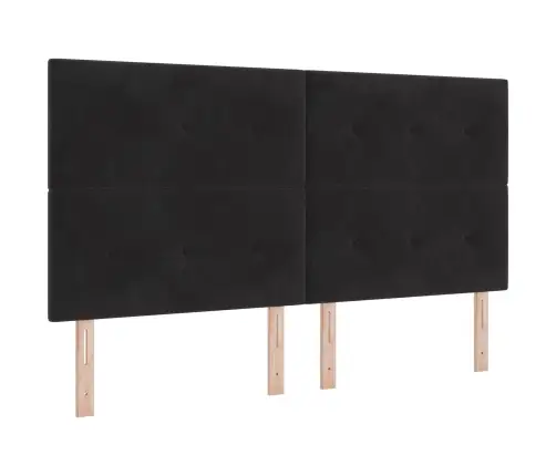 Led Gultas Galva Ar Galvas Klāju Melna 180 Cm Poliesters Vidaxl