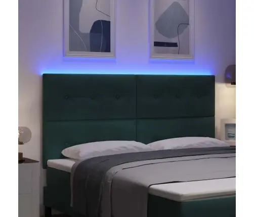 Led Gultas Galva Ar Galvas Klāju Zaļa 180 Cm Poliesters Vidaxl