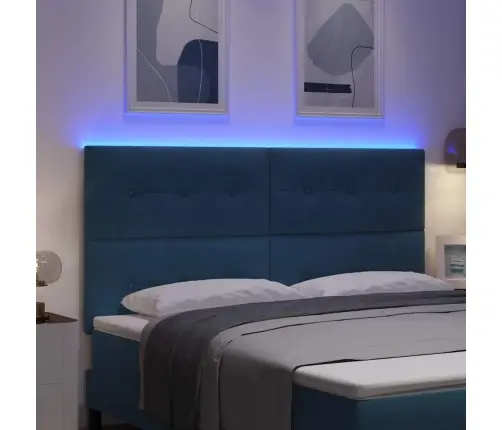 Led Gultas Galva Ar Galvas Klāju Zila 180 Cm Poliesters Vidaxl