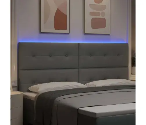 Led Gultas Galvas Balsts Gaiši Pelēks 100 Cm Audums Vidaxl