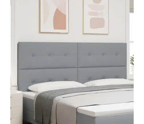 Led Gultas Galvas Balsts Gaiši Pelēks 100 Cm Audums Vidaxl