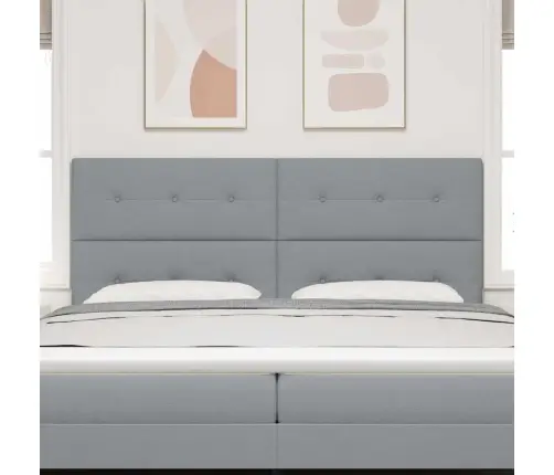 Led Gultas Galvas Balsts Gaiši Pelēks 100 Cm Audums Vidaxl