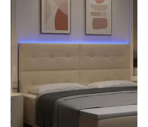 Led Gultas Galva Ar Galvas Klāju Krēmkrāsa 200 Cm Poliesters Vidaxl