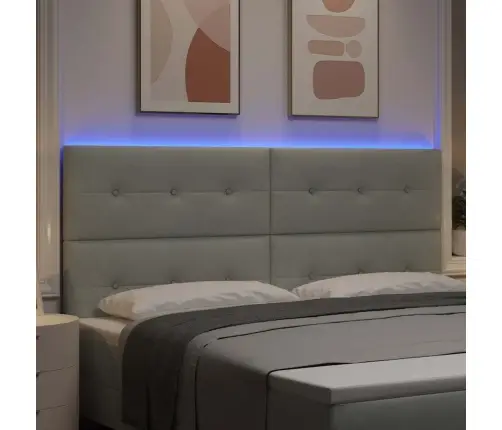 Galvgalis Ar Led Sloksnes Lukturiem Gaiši Pelēks 100 Cm Samts Vidaxl