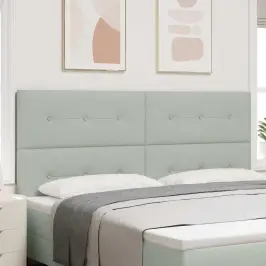 Galvgalis Ar Led Sloksnes Lukturiem Gaiši Pelēks 100 Cm Samts Vidaxl