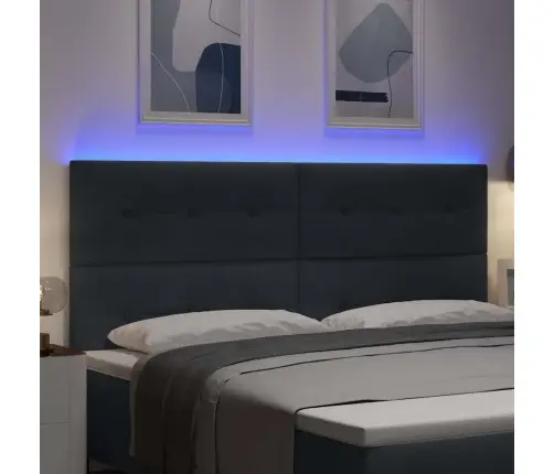 Led Galvgalis Tumši Pelēks 100 Cm Samts Vidaxl