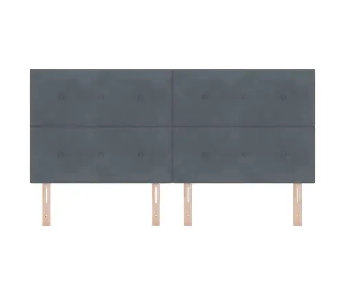 Led Galvgalis Tumši Pelēks 100 Cm Samts Vidaxl