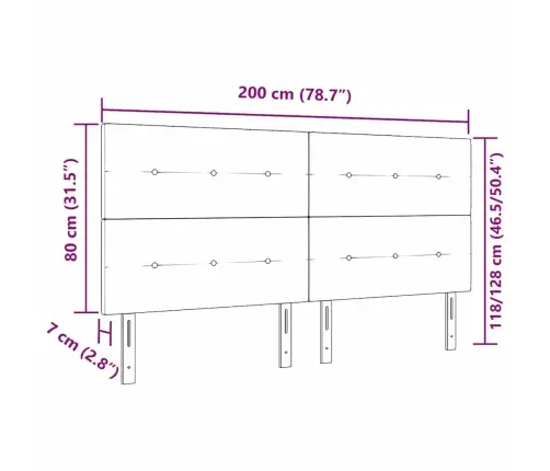 Led Galvas Dēlis Melns 100 Cm Samts Vidaxl