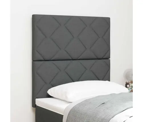 Led Gultas Galvas Balsts Dimanta Bloku Dizains Tumši Pelēks 80 Cm Audums Vidaxl