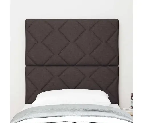 Led Gultnis Dimanta Bloku Dizains Tumši Brūnā 80 Cm Audumā Vidaxl