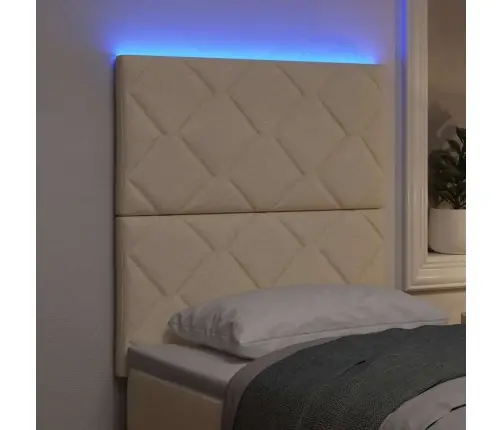 Galvgalis Ar Led Sloksnes Lukturiem Krēmkrāsa 80 Cm Audums Vidaxl