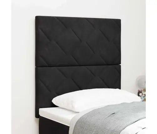 Led Peaplaat Led -Ribatuledega Geomeetriline Must 80 Cm Samet