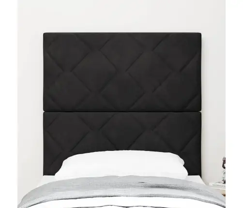 Led Peaplaat Led -Ribatuledega Geomeetriline Must 80 Cm Samet