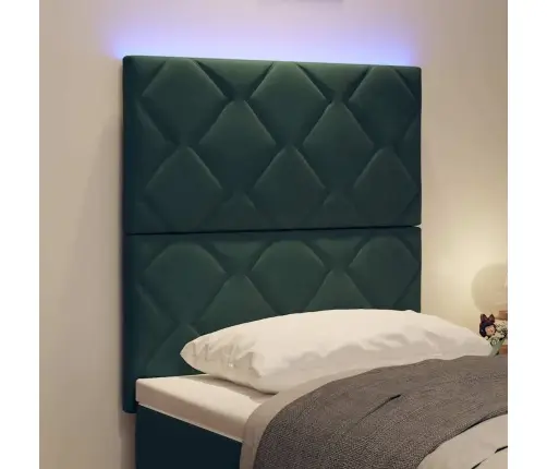 Led Galvūgalis Su Galvūgalio Tamsiai Žalia 80 Cm Dirbtinė Oda