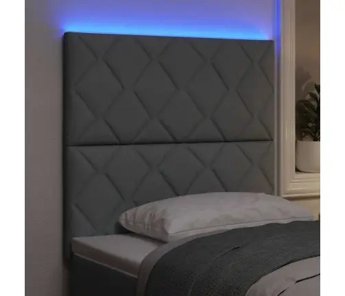 Led Gultas Galva Dimanta Bloku Dizains Gaiši Pelēks 100 Cm Audums Vidaxl