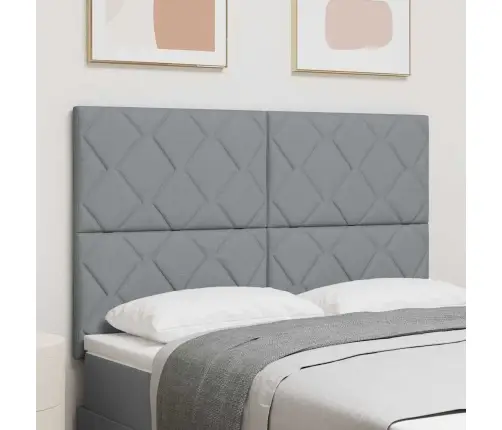Led Galvas Balsts Dimanta Bloku Dizains Gaiši Pelēks 144 Cm Audums Vidaxl