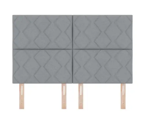 Led Galvas Balsts Dimanta Bloku Dizains Gaiši Pelēks 144 Cm Audums Vidaxl