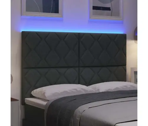 Led Gultas Galvgaļs Dimanta Bloku Dizains Tumši Pelēks 144 Cm Audums Vidaxl