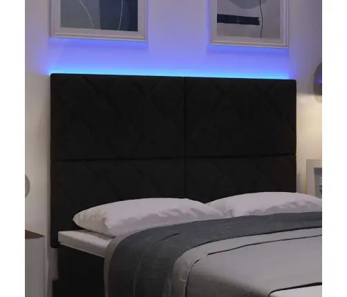 Galvgalis Ar Led Sloksnes Lukturiem Melna 144 Cm Audums Vidaxl