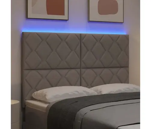 Galvūgalis Su Led Juostelių Žibintais Taupe 144 Cm Audinys