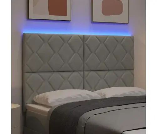 Led Galvūgalis Su Galvūgalio Šviesiai Pilka 144 Cm Dirbtinė Oda