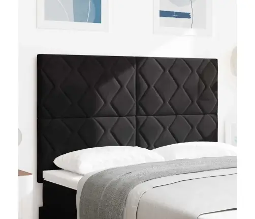 Led Gultas Galva Melna 144 Cm Mākslīgā Āda Vidaxl