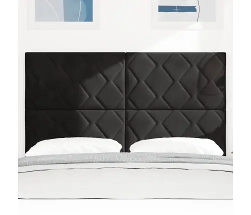 Led Gultas Galva Melna 144 Cm Mākslīgā Āda Vidaxl