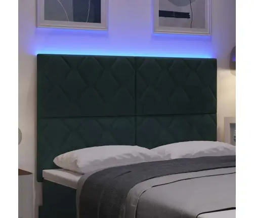 Led Gultas Galva Tumši Zaļš 144 Cm Mākslīgā Āda Vidaxl