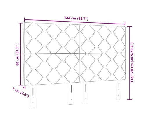 Led Gultas Galva Tumši Zaļš 144 Cm Mākslīgā Āda Vidaxl