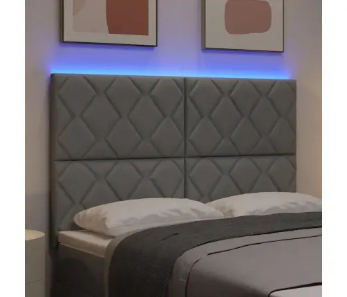 Led Gultas Galva Dimanta Bloku Dizains Gaiši Pelēks 160 Cm Audums Vidaxl