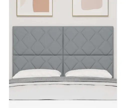 Led Gultas Galva Dimanta Bloku Dizains Gaiši Pelēks 160 Cm Audums Vidaxl