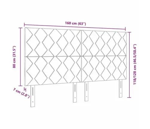 Led Gultas Galvgalis, Dimanta Bloku Dizains, Gaiši Pelēks, 160 Cm, Samts Vidaxl