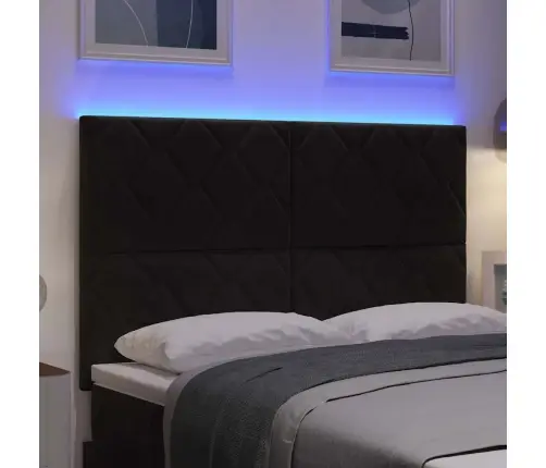 Led Gultas Galvgalis Ģeometriskais Melna 160 Cm Samts Vidaxl