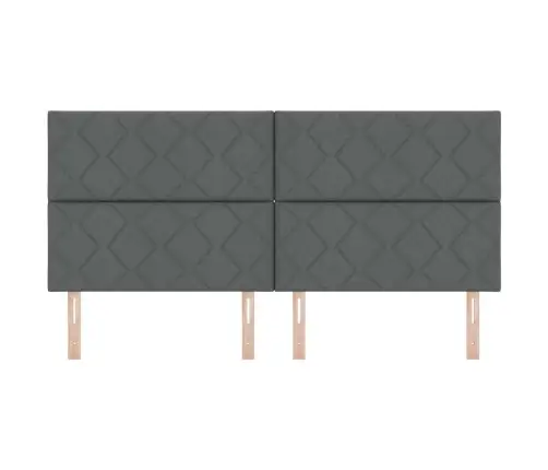 Led Gultas Galvas Atzveltnis Dimanta Bloku Dizains Tumši Pelēks 200 Cm Audums Vidaxl