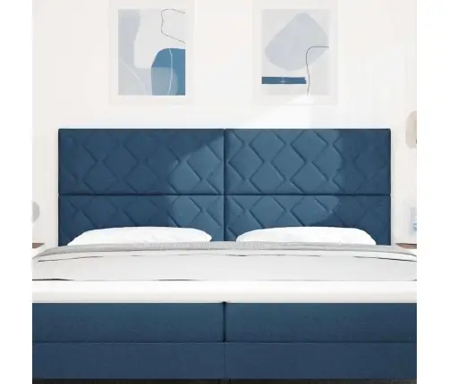 Led Gultas Galvas Dēlis Dimanta Bloku Dizains Zils 200 Cm Audums Vidaxl