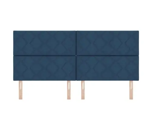 Led Gultas Galvas Dēlis Dimanta Bloku Dizains Zils 200 Cm Audums Vidaxl