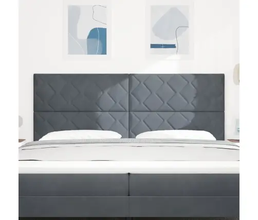 Led Gultas Galva Dimanta Bloku Dizains, Tumši Pelēks, 200 Cm, Velvet. Vidaxl