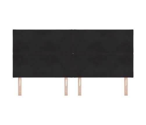 Led Gultas Galvas Balsts - Melns Dimanta Bloku Dizains - 200 Cm - Zīda Vidaxl