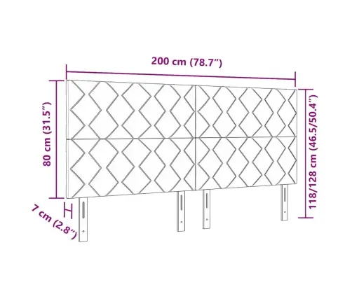 Led Gultas Galvas Balsts - Melns Dimanta Bloku Dizains - 200 Cm - Zīda Vidaxl