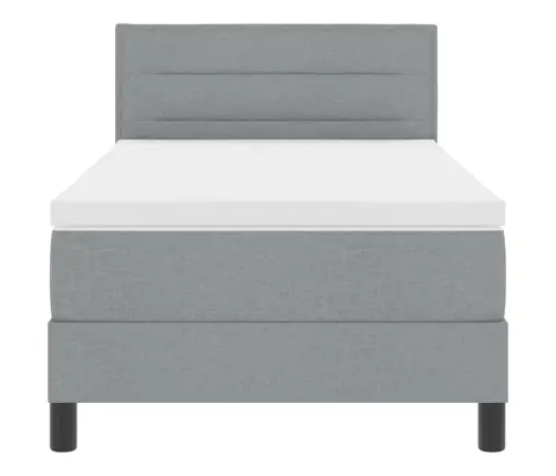 Kastītes Atsperu Gulta Gaiši Pelēks 80 X 200 Cm Audums Vidaxl