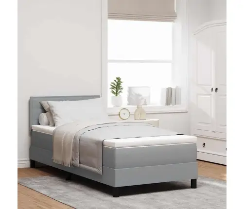 Kastē Gultas Matrača Gaismas Pelēka 90X190 Cm Audums Vidaxl