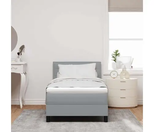 Kastē Gultas Matrača Gaismas Pelēka 90X190 Cm Audums Vidaxl