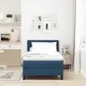Kastīte Ar Atsperes Gultu Un Matraci Zila 90X200 Cm Audums Vidaxl