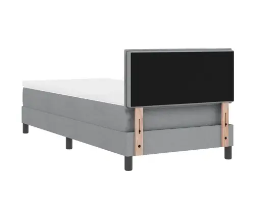 Kastē Ievietota Gulta Ar Matraci Gaiši Pelēka 100X200 Cm Audums Vidaxl