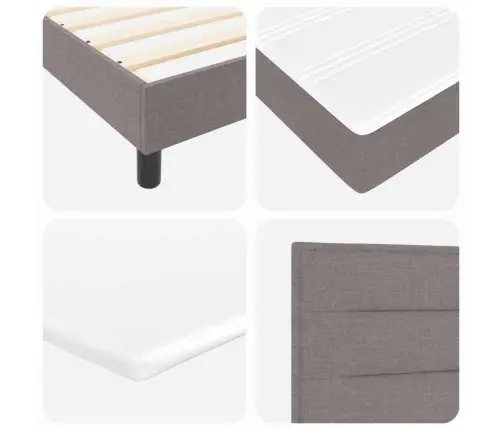 Kontinentālā Gulta Ar Matraci Pelēkbrūna 100 X 200 Cm Audums Vidaxl