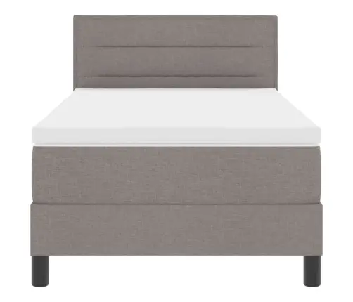 Kontinentālā Gulta Ar Matraci Pelēkbrūna 100 X 200 Cm Audums Vidaxl