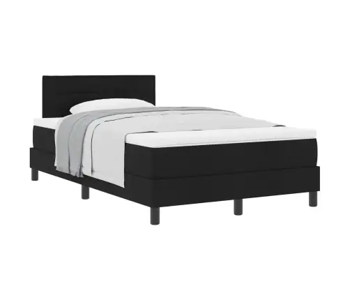 Gultas Rāmis Ar Matraci Melns 120X190 Cm Audums Vidaxl