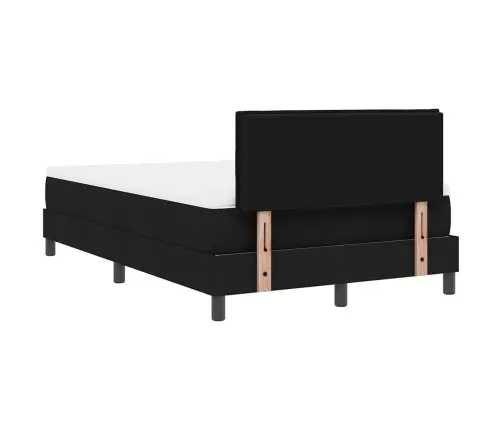 Spyruoklinė Lova Su Čiužiniu Juoda 120 X 200 Cm Audinys