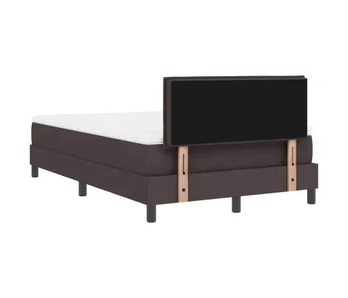 Kontinentālā Gulta Ar Matraci Tumši Brūna 120 X 200 Cm Audums Vidaxl